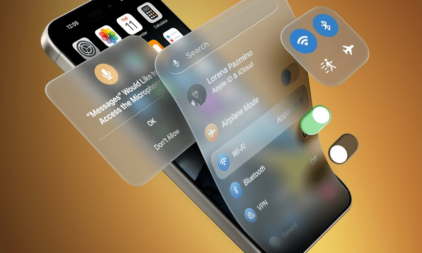  iOS 26 Liquid Glass UI on iPhone
