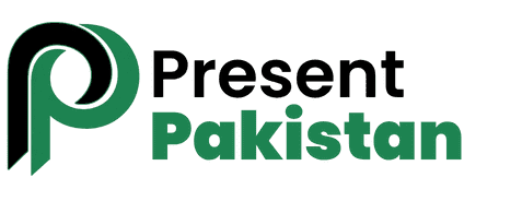 Present Pakistan logo with green and black typography