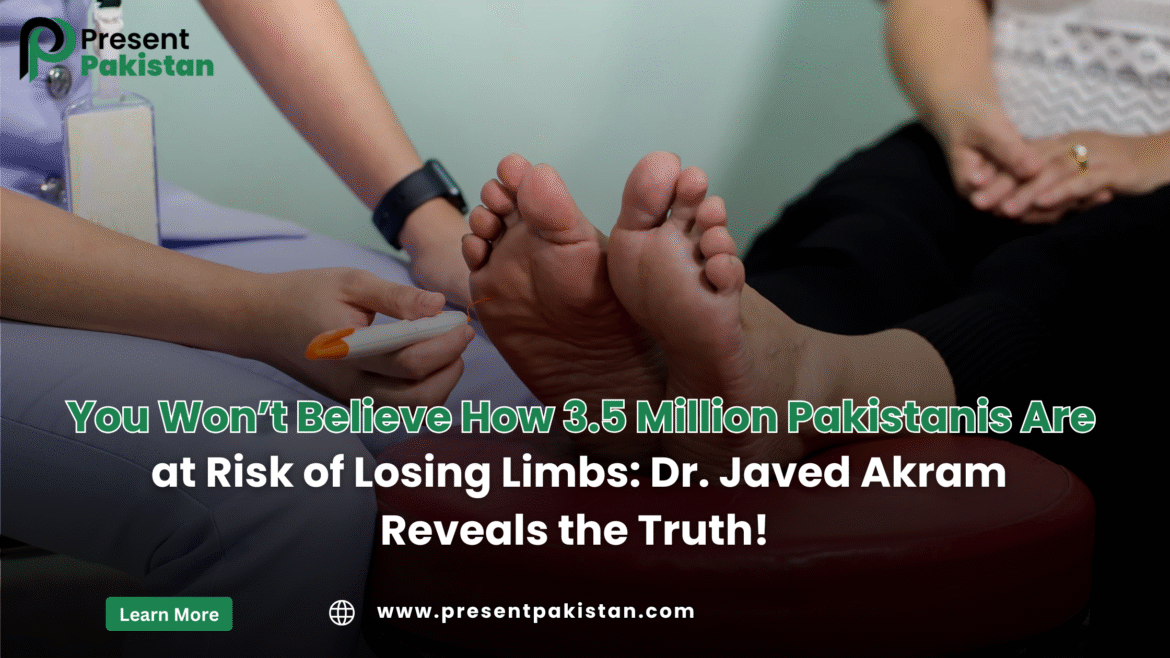 Healthcare professional examining a diabetic patient's foot for early warning signs.