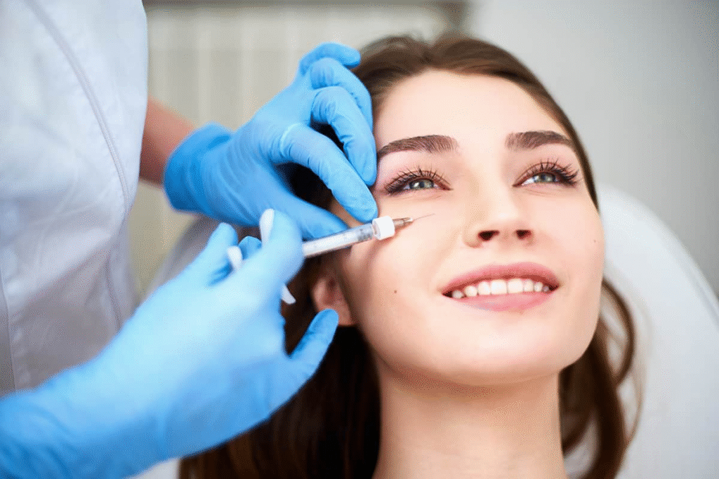 dermal filler injection during non surgical facelift
