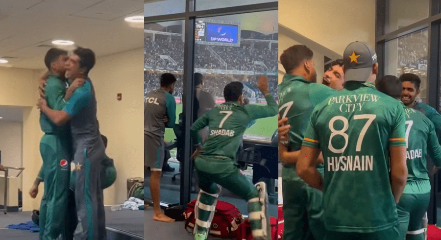  Pakistan cricket team reacting to Haris Rauf’s gesture
