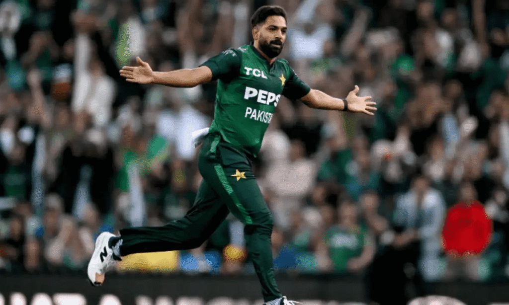 Haris Rauf is celebrating with fiery energy

