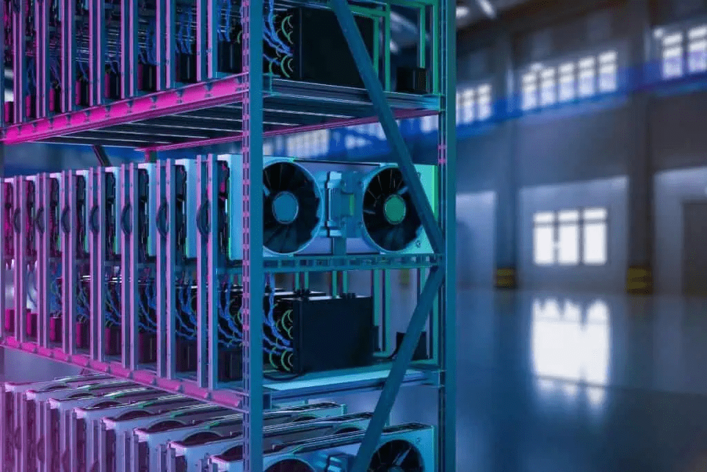 Bitcoin mining servers in a data center