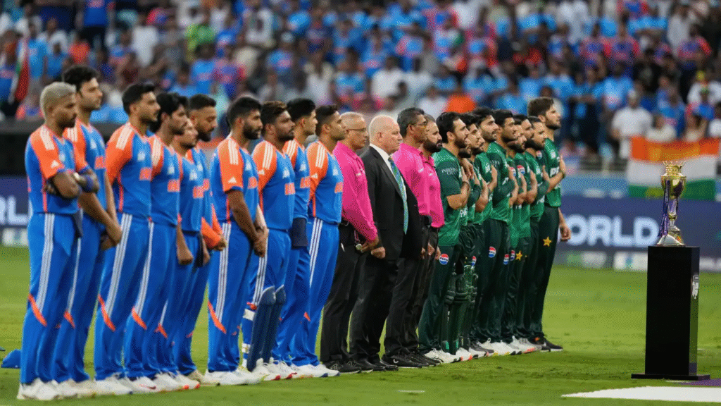  India vs Pakistan Asia Cup 2025 anthem blunder scene
