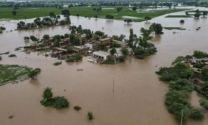 Destroyed farmland in Punjab after the floods of 2025
