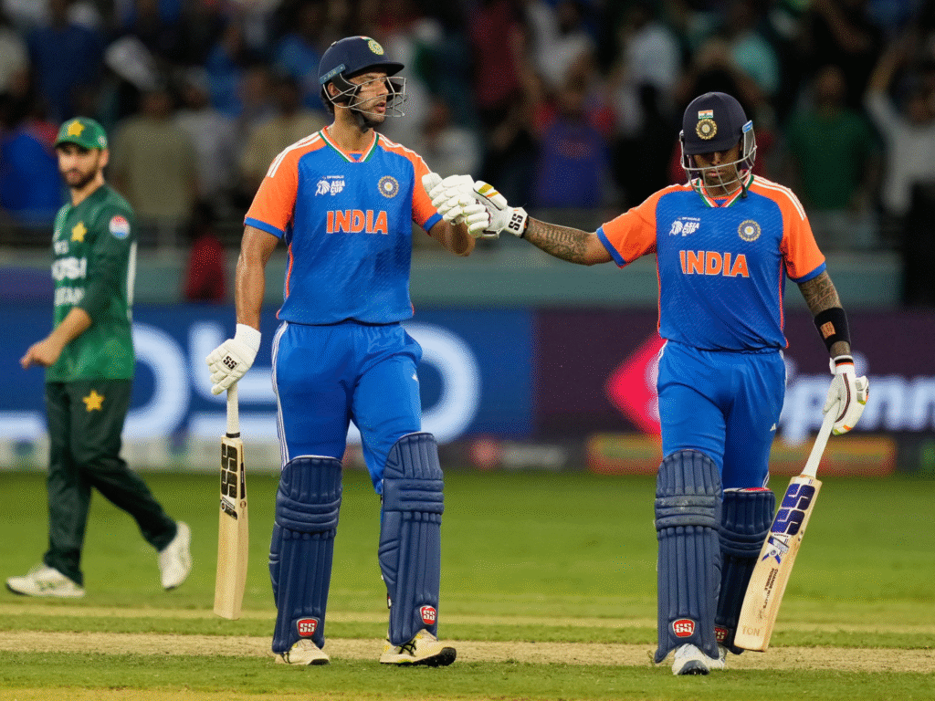  India-Pakistan Asia Cup 2025 cricket action shot
